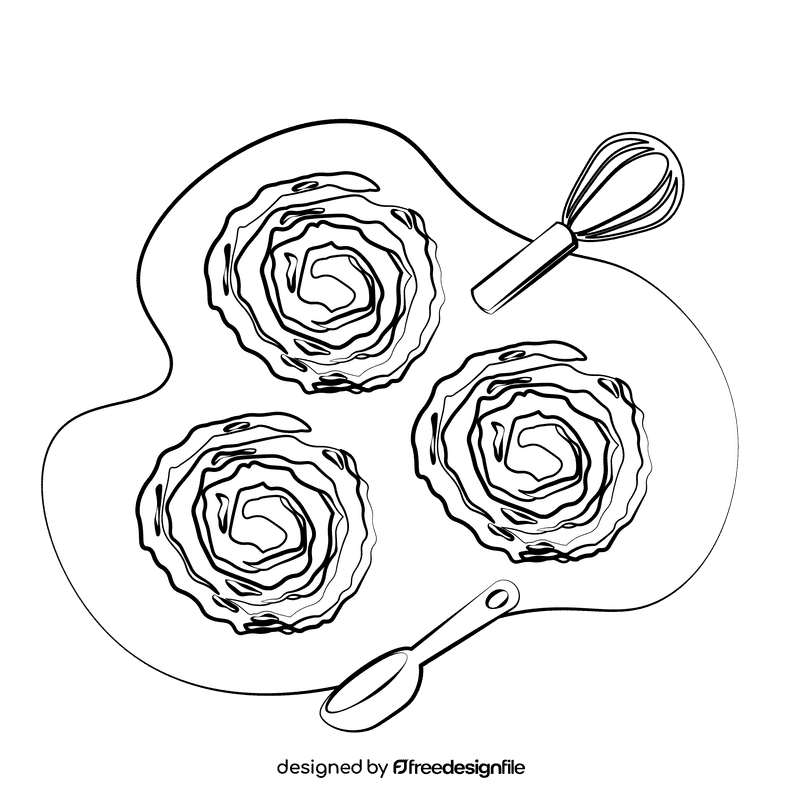 Jalebi black and white clipart