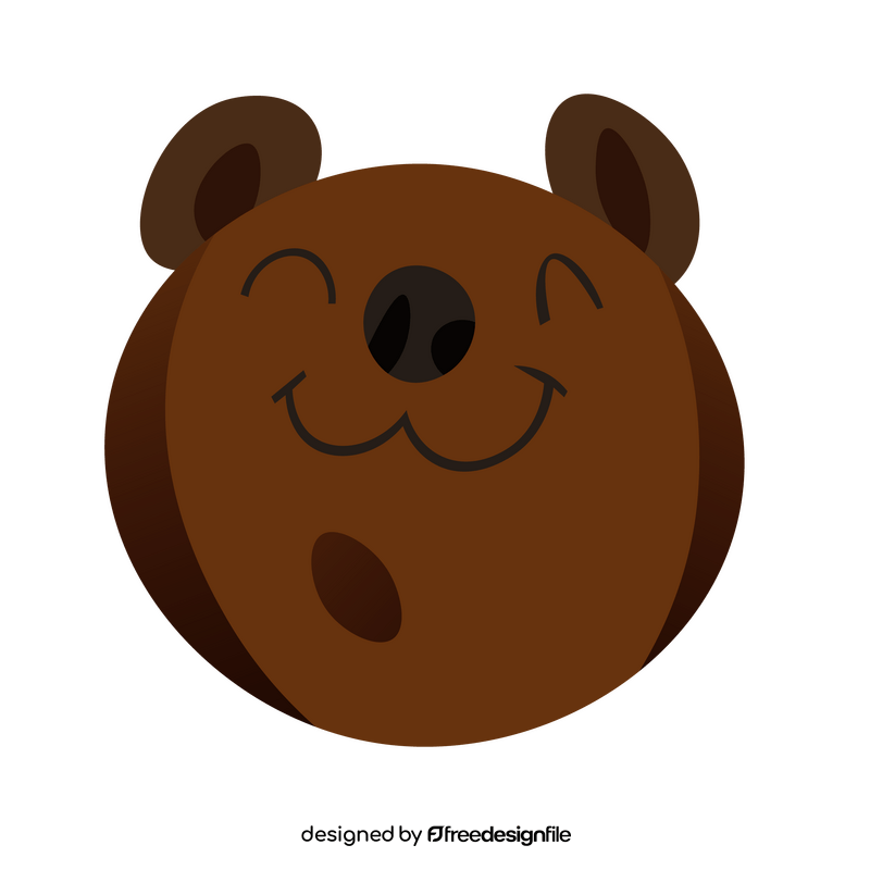 Cute happy bear face clipart