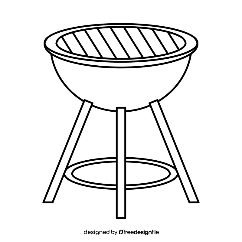 Barbecue black and white clipart