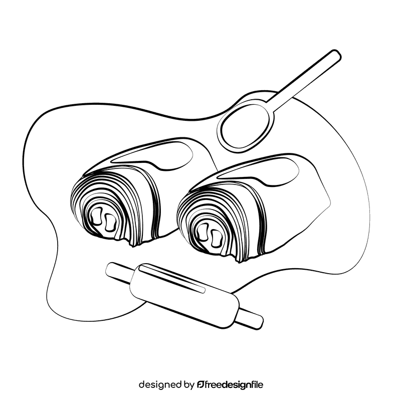 Pain au chocolat black and white clipart