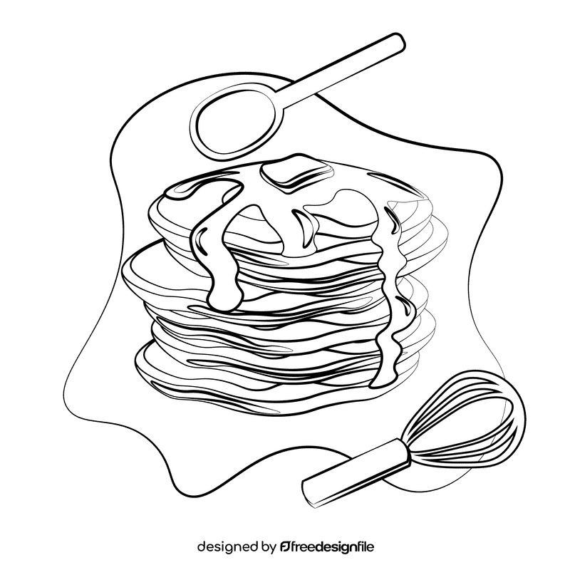 Pancake black and white clipart