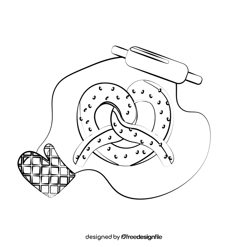 Pretzel black and white clipart