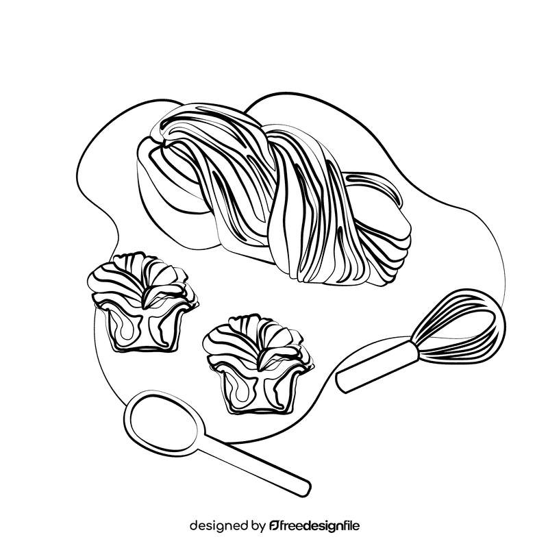 Babka black and white clipart