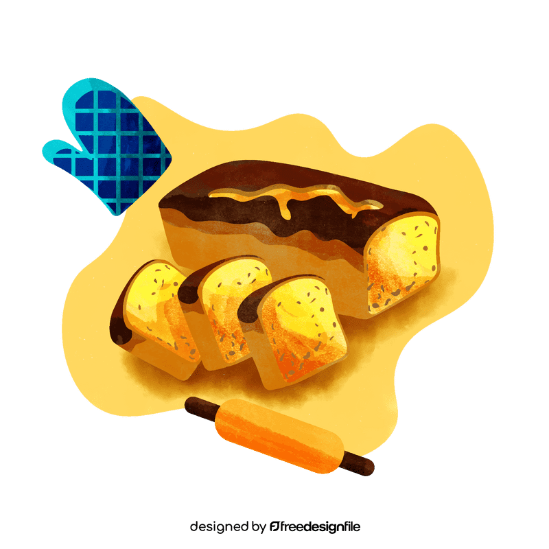 Banana bread cake vector