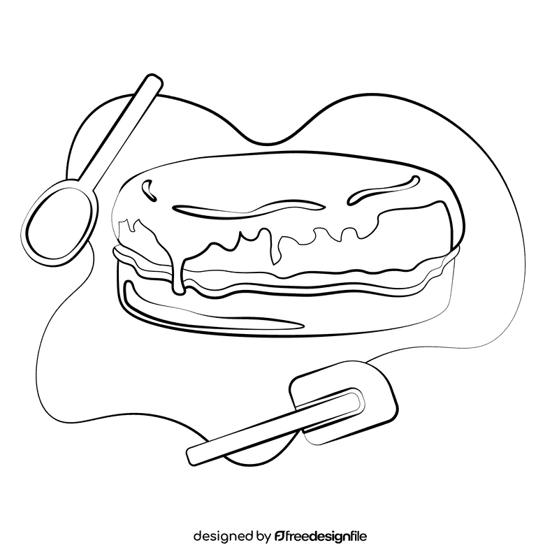 Boston cream pie black and white clipart