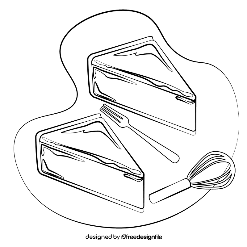 Cheese cake black and white clipart