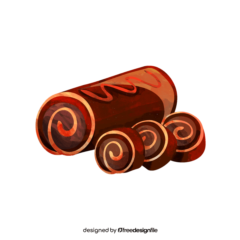 Chocolate swiss roll clipart