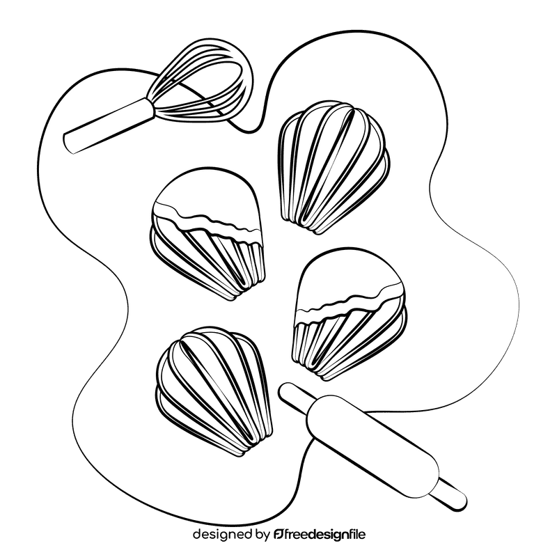 Madeleine black and white clipart