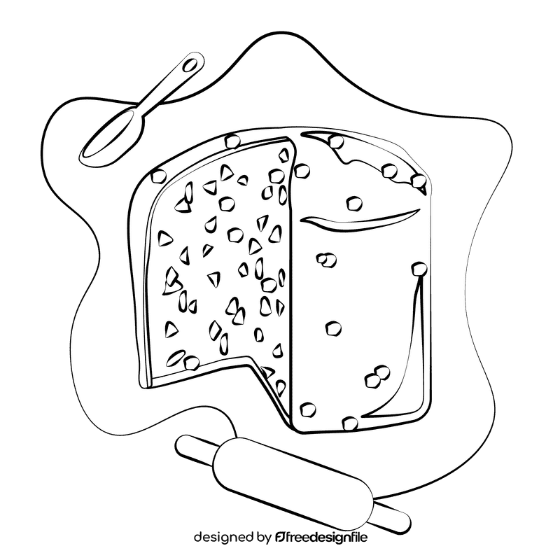 Panettone black and white clipart