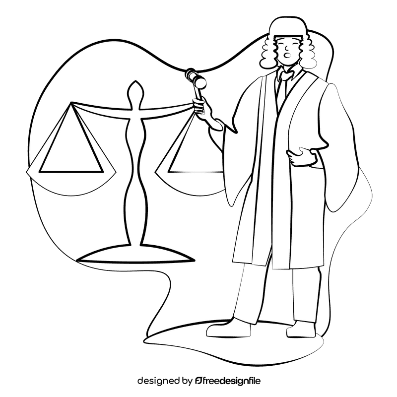 Judge black and white clipart