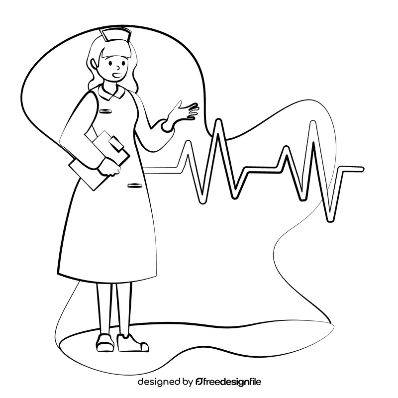 Nurse black and white clipart