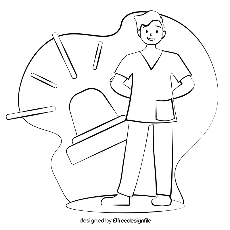 Paramedic black and white clipart