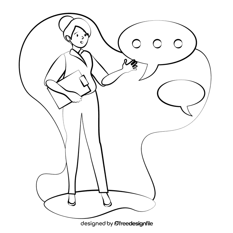 Therapist black and white clipart