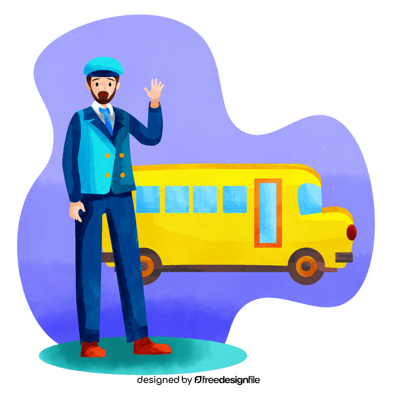 Bus driver vector