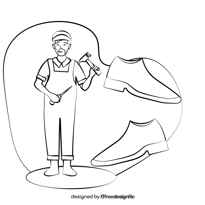 Cobbler black and white clipart