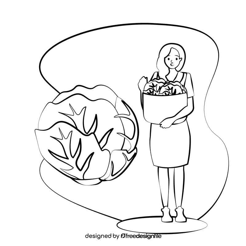 Greengrocer black and white clipart