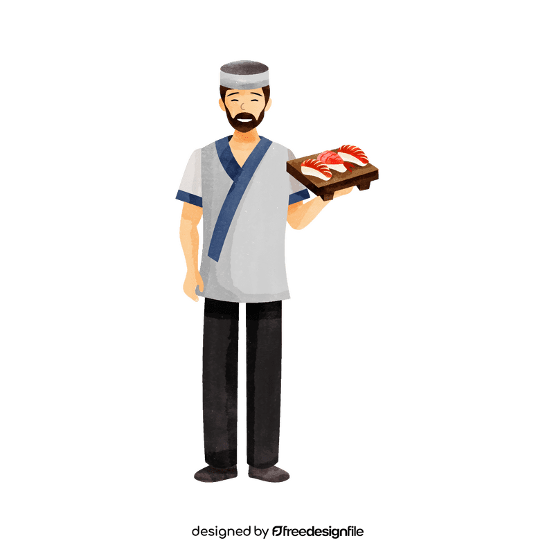 Japanese chef clipart