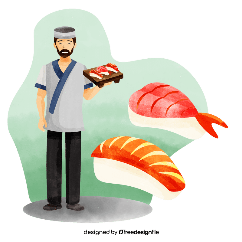 Japanese chef vector