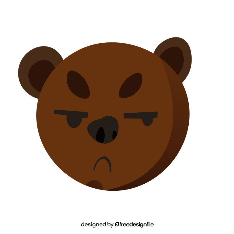 Sad bear head cartoon clipart