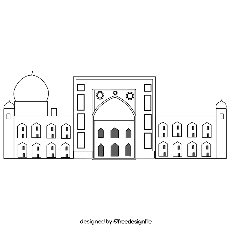 Registan black and white clipart