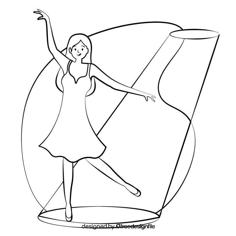 Dancer black and white clipart