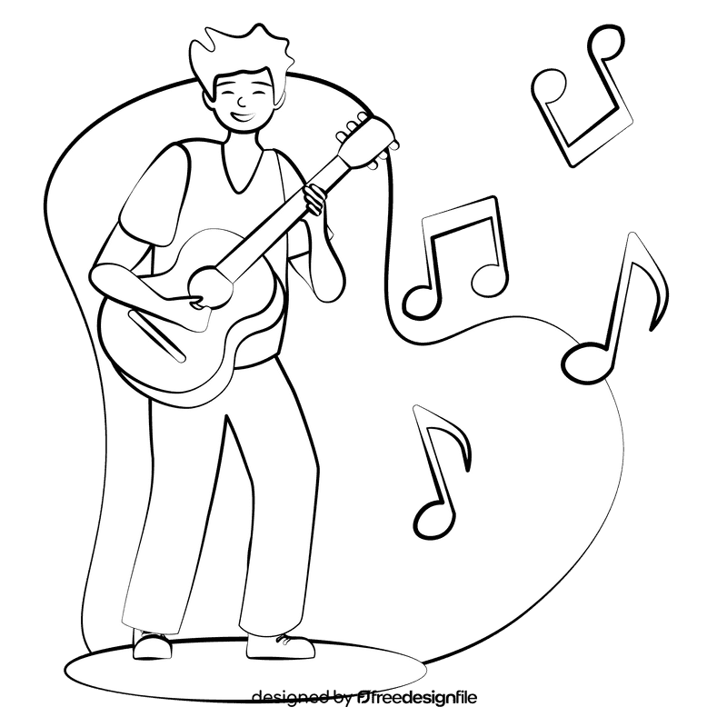 Musician black and white clipart