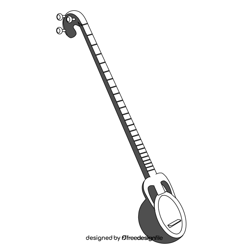 Tar musical instrument black and white clipart