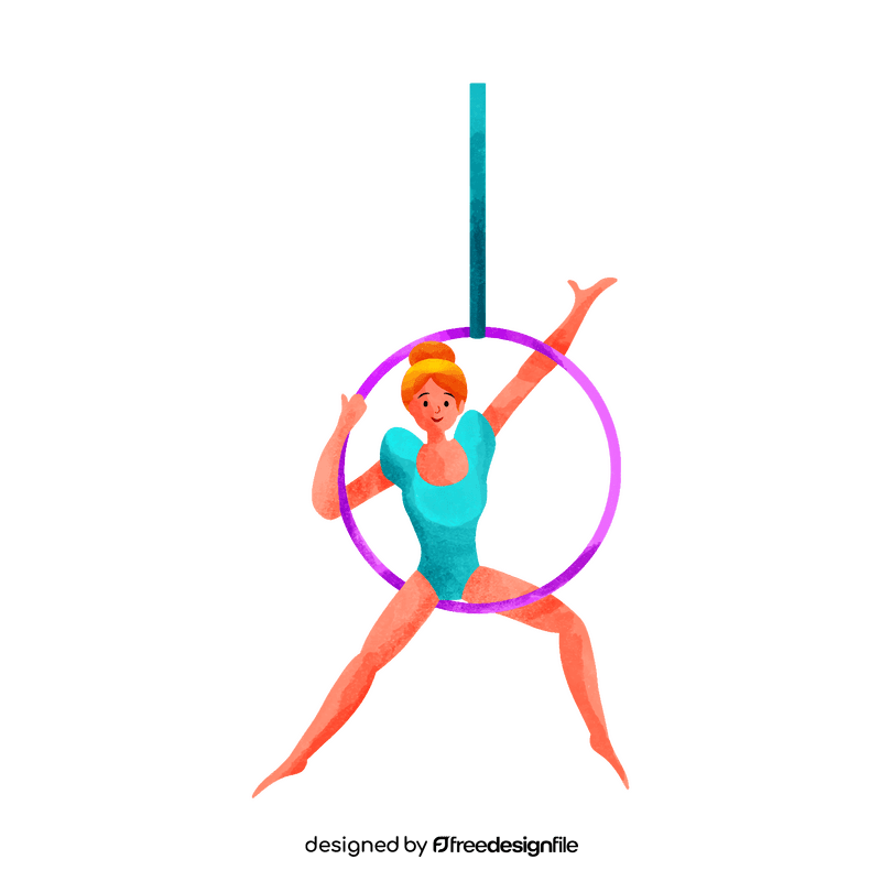 Aerial hoop performer clipart