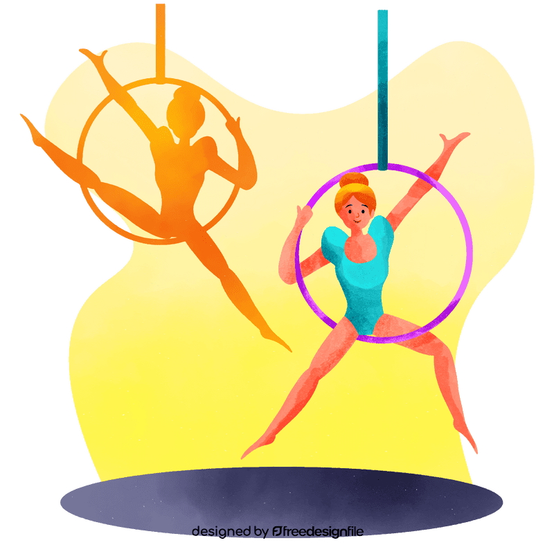 Aerial hoop performer vector