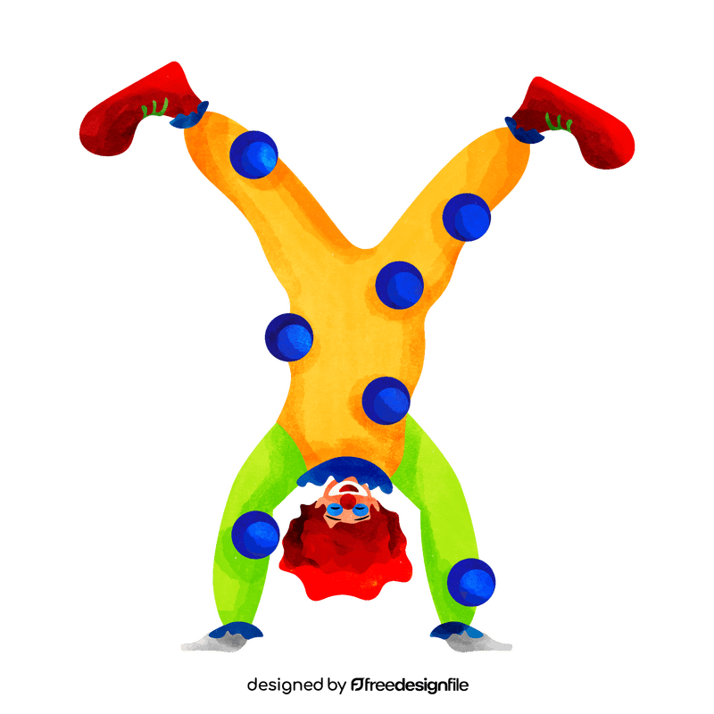 Clown doing summersaults clipart