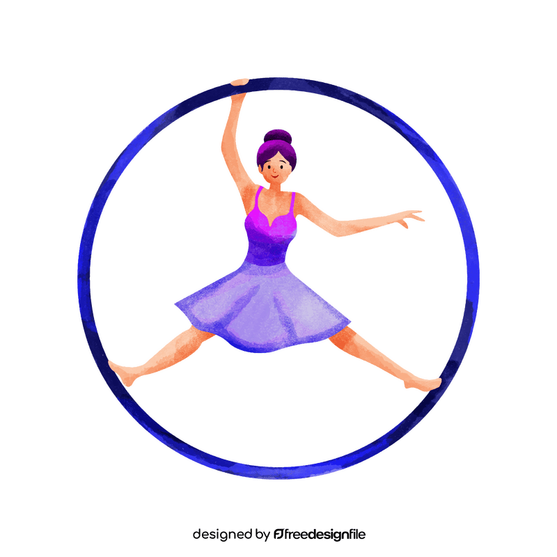 Cyr wheel performer clipart