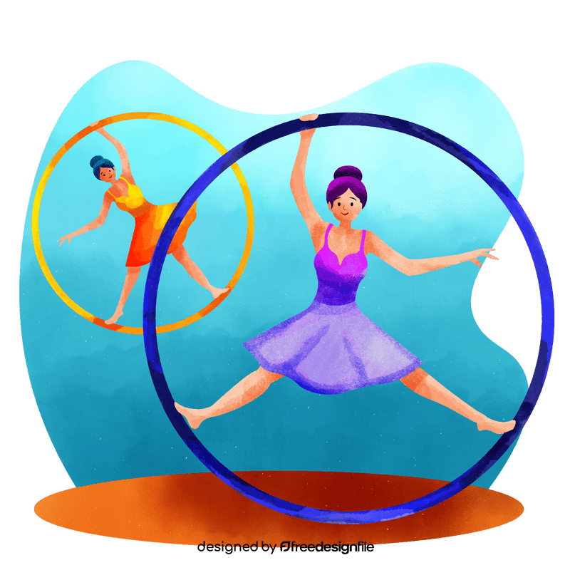 Cyr wheel performer vector