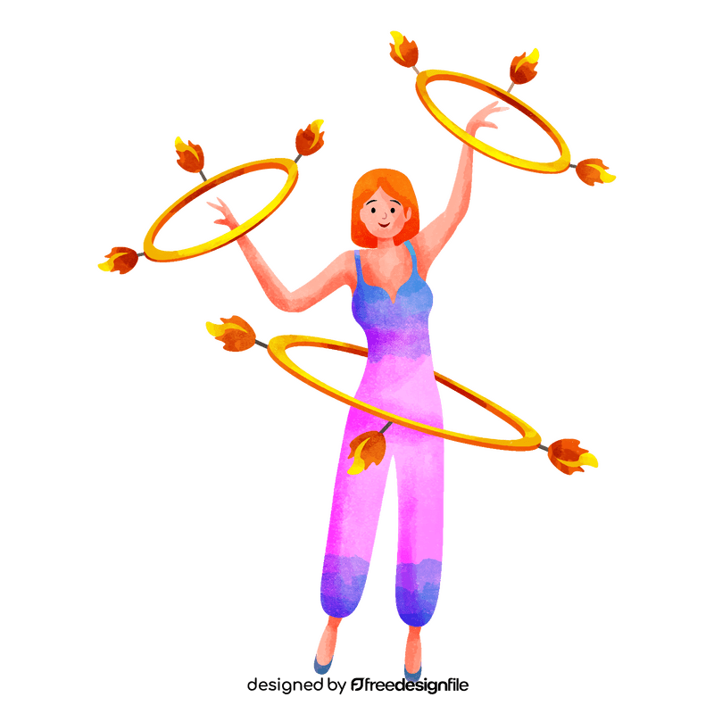 Fire hoop performer clipart