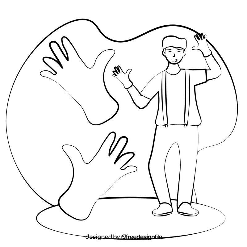 Mime black and white clipart