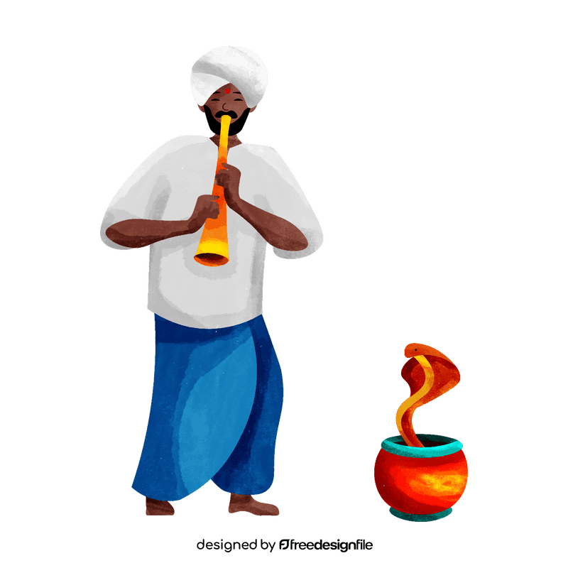 Snake charmer clipart