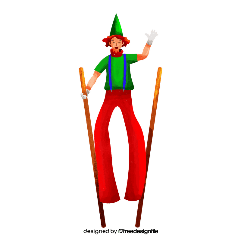 Stilt walking clipart