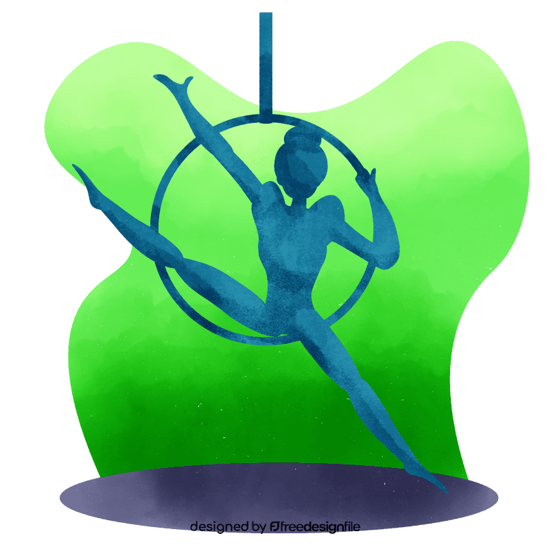 Aerial hoop performer shadow vector