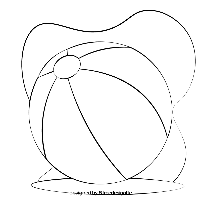 Ball black and white clipart