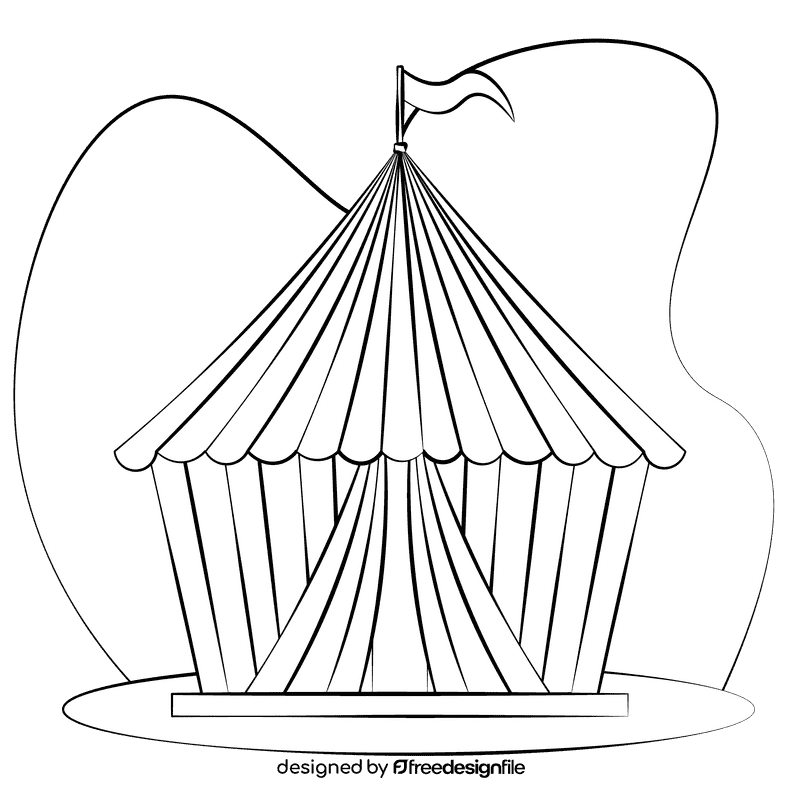 Circus tent black and white clipart