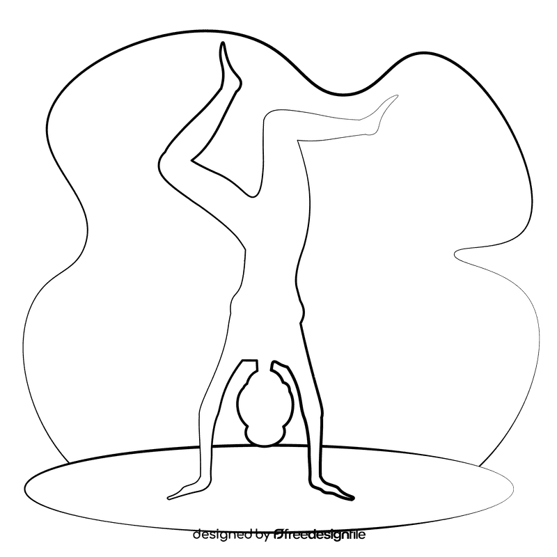 Contortionist shadow black and white clipart