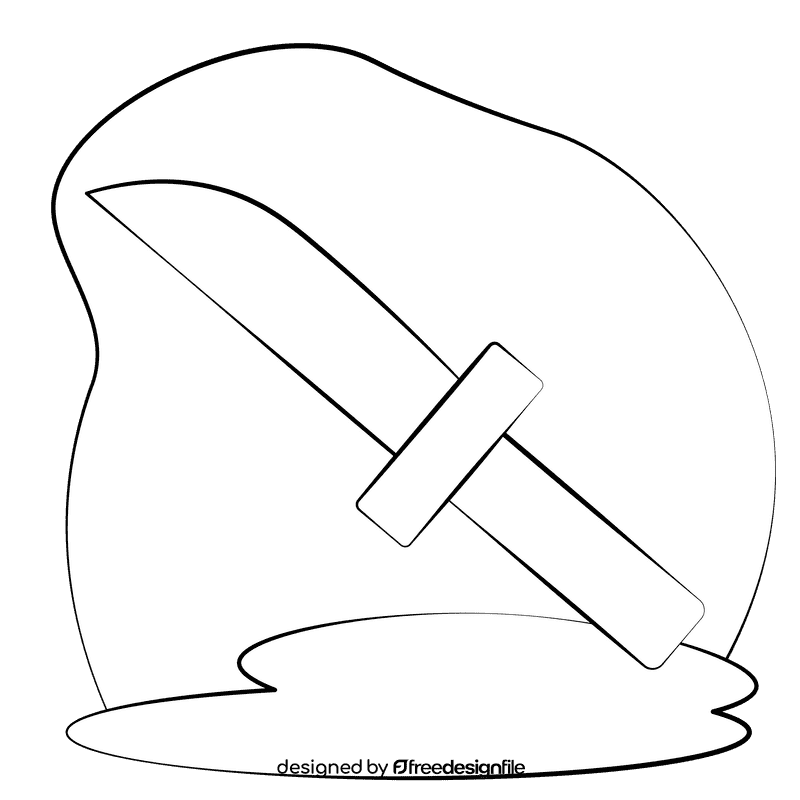 Knife black and white clipart