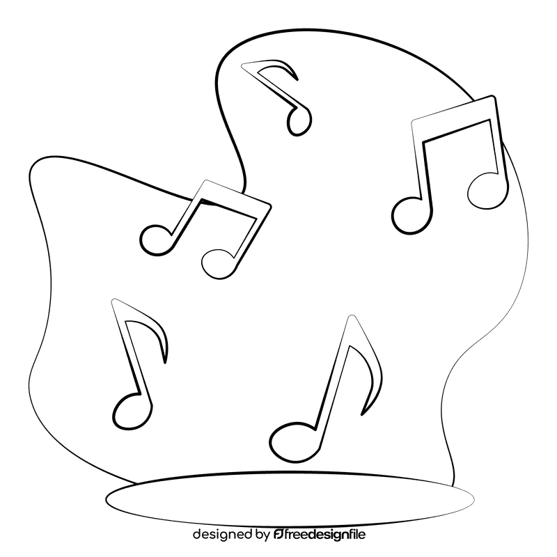 Music notes black and white clipart