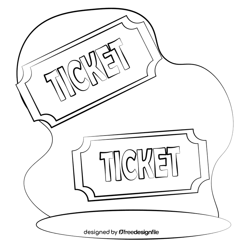 Tickets black and white clipart