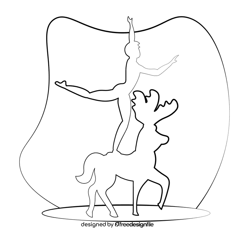 Vaulting performer shadow black and white clipart