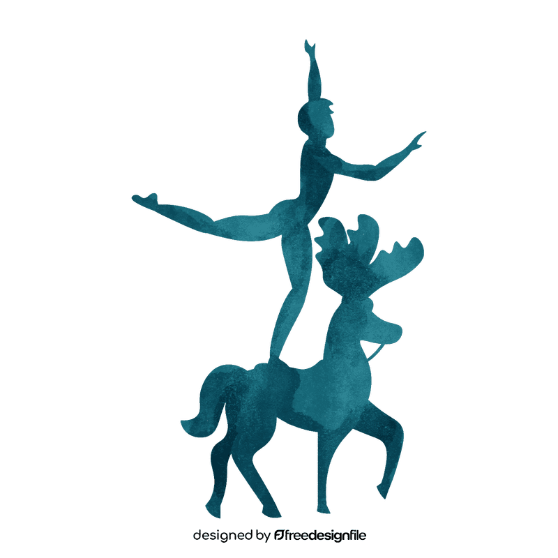 Vaulting performer shadow clipart