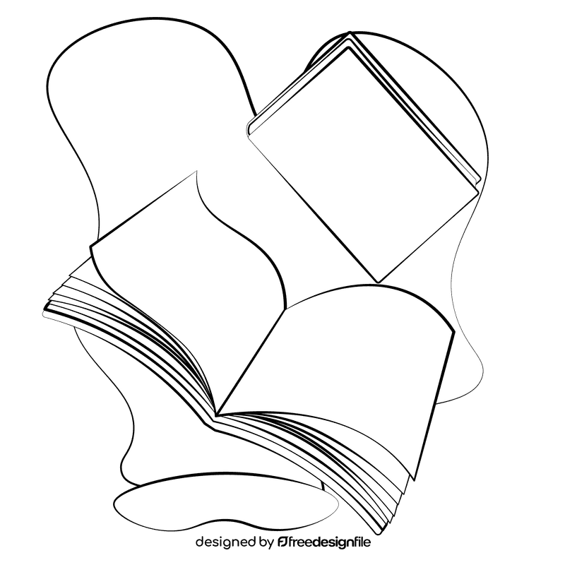 Books black and white clipart