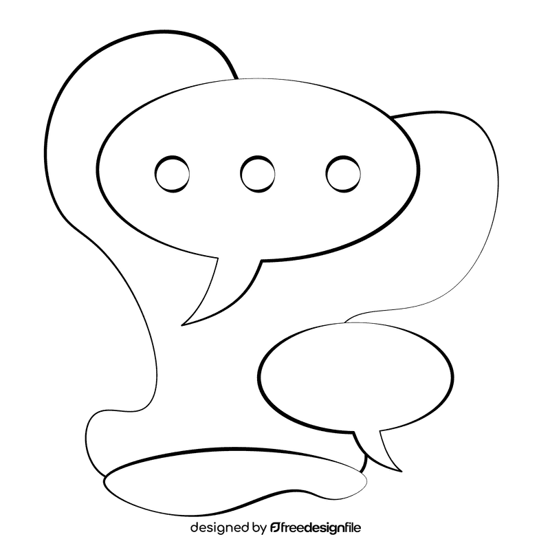 Chat bubble black and white clipart