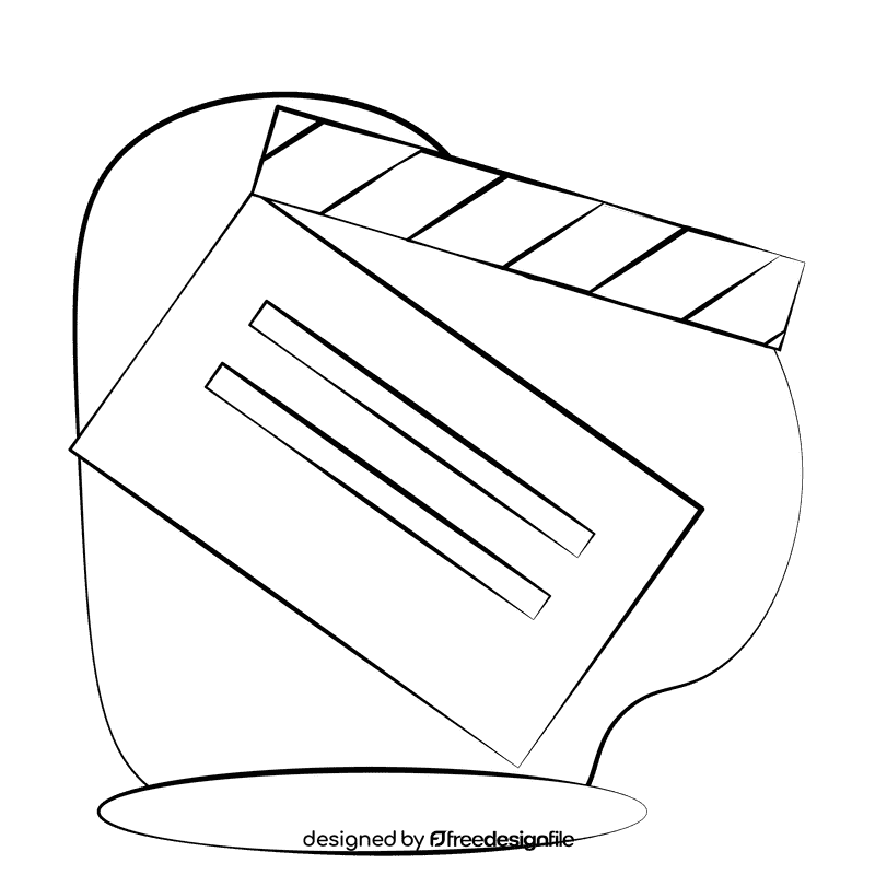 Clapper board black and white clipart