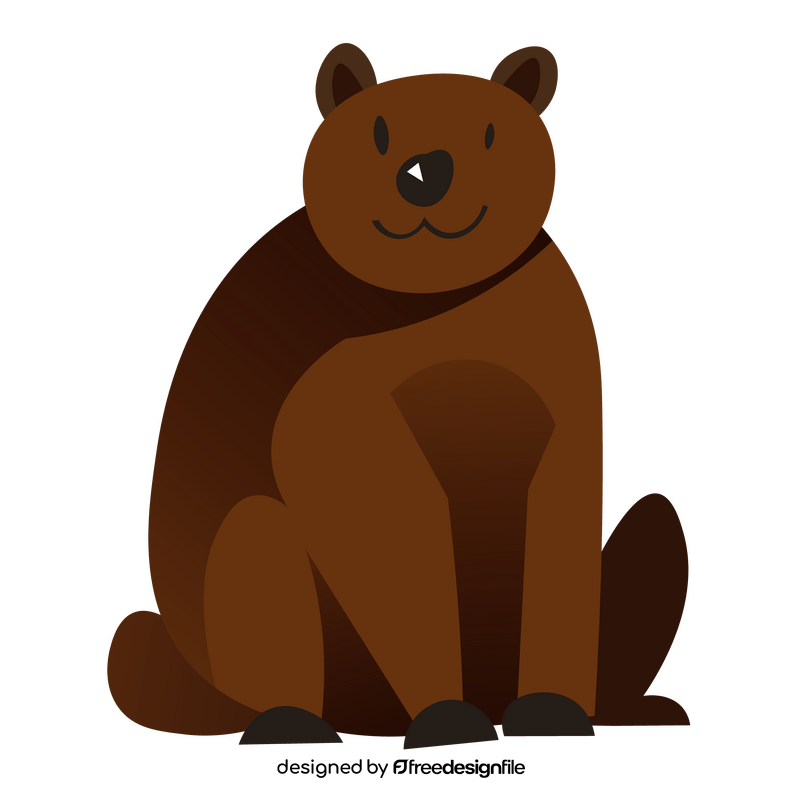 Sitting brown bear clipart
