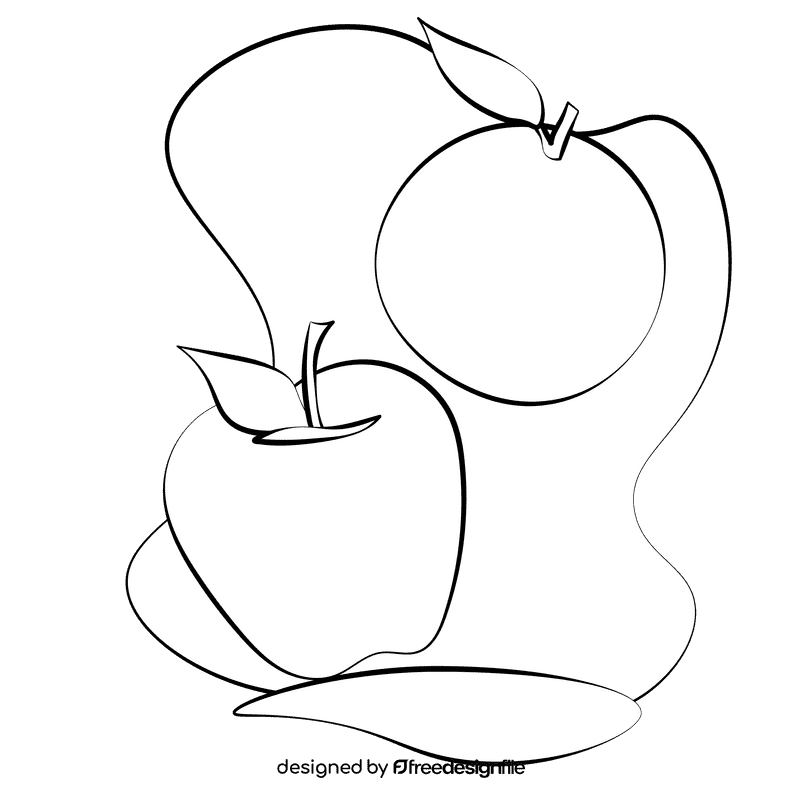 Fruits black and white clipart